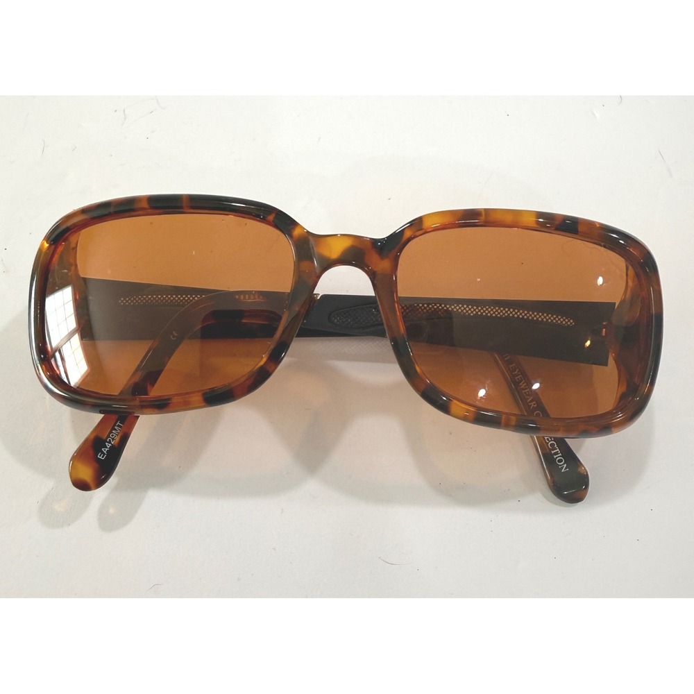 Elizabeth Arden EA429MT Tortoise Bronze Mesh Temple Sunglasses Amber Lens